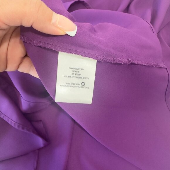 Covington Womens Purple Button-Down Blouse Size 1X Lightweight V-Neck - Picture 4 of 11